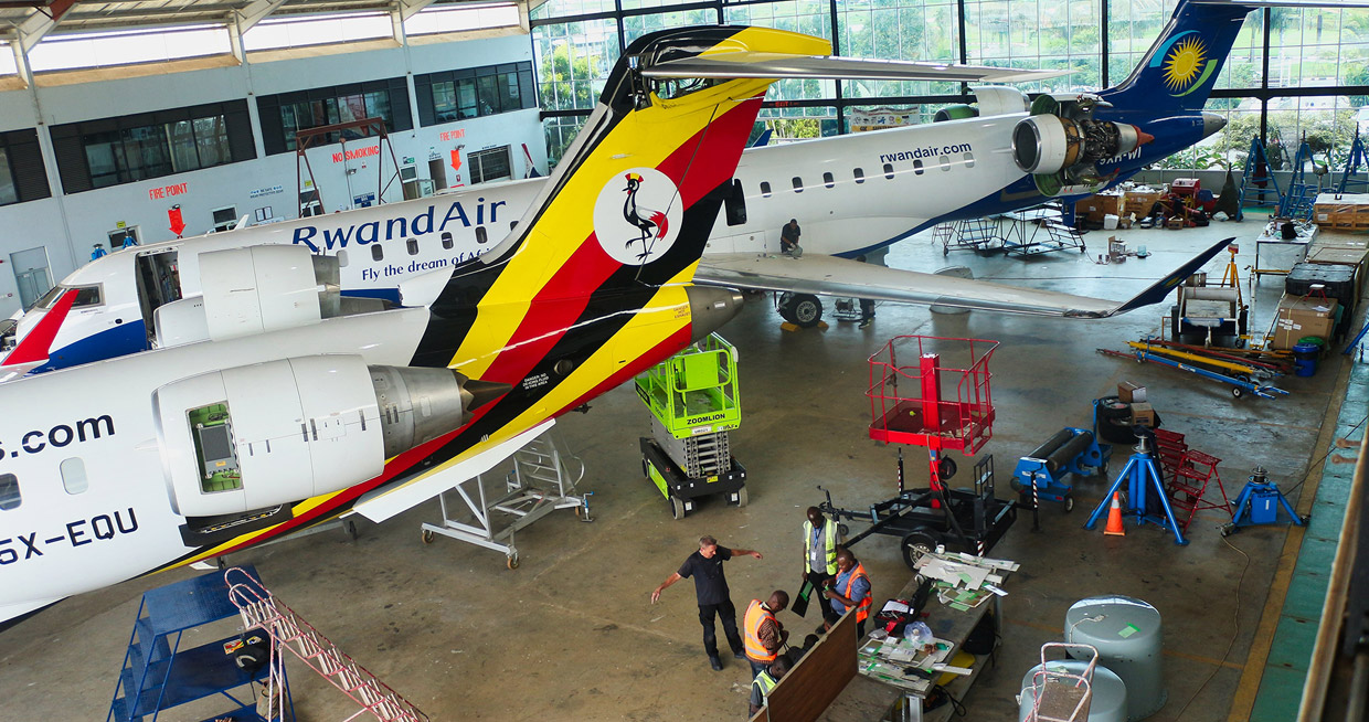 Aircraft maintenance facility at Entebbe